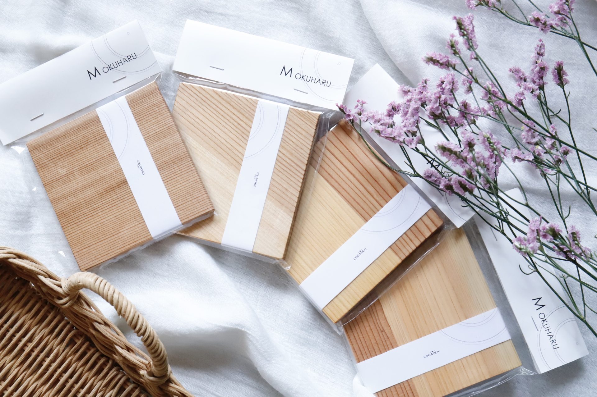 檜と杉のコースター | 杢美 −MOKUHARU− インテリアショールーム 無垢