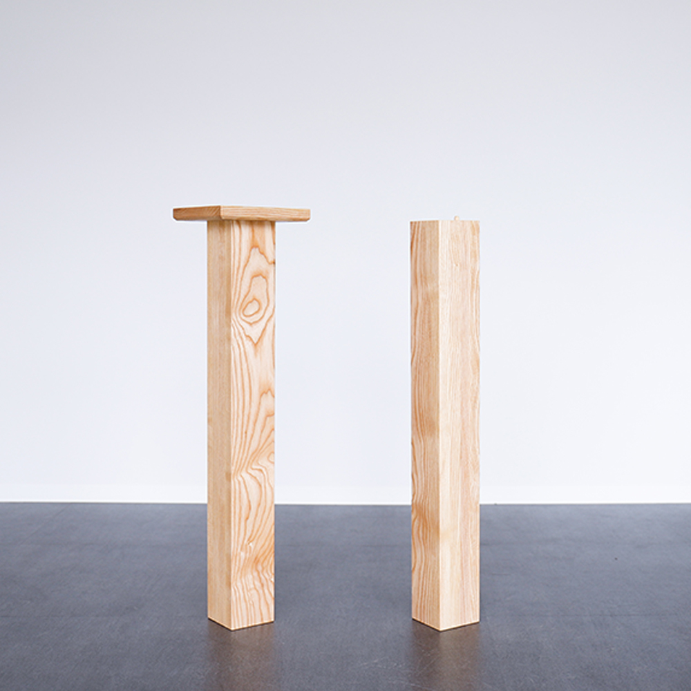 テーブル用木製脚 【ベースなしタイプ】 ホワイトアッシュ